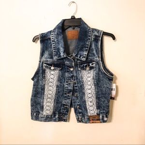 Distressed Denim Vest
